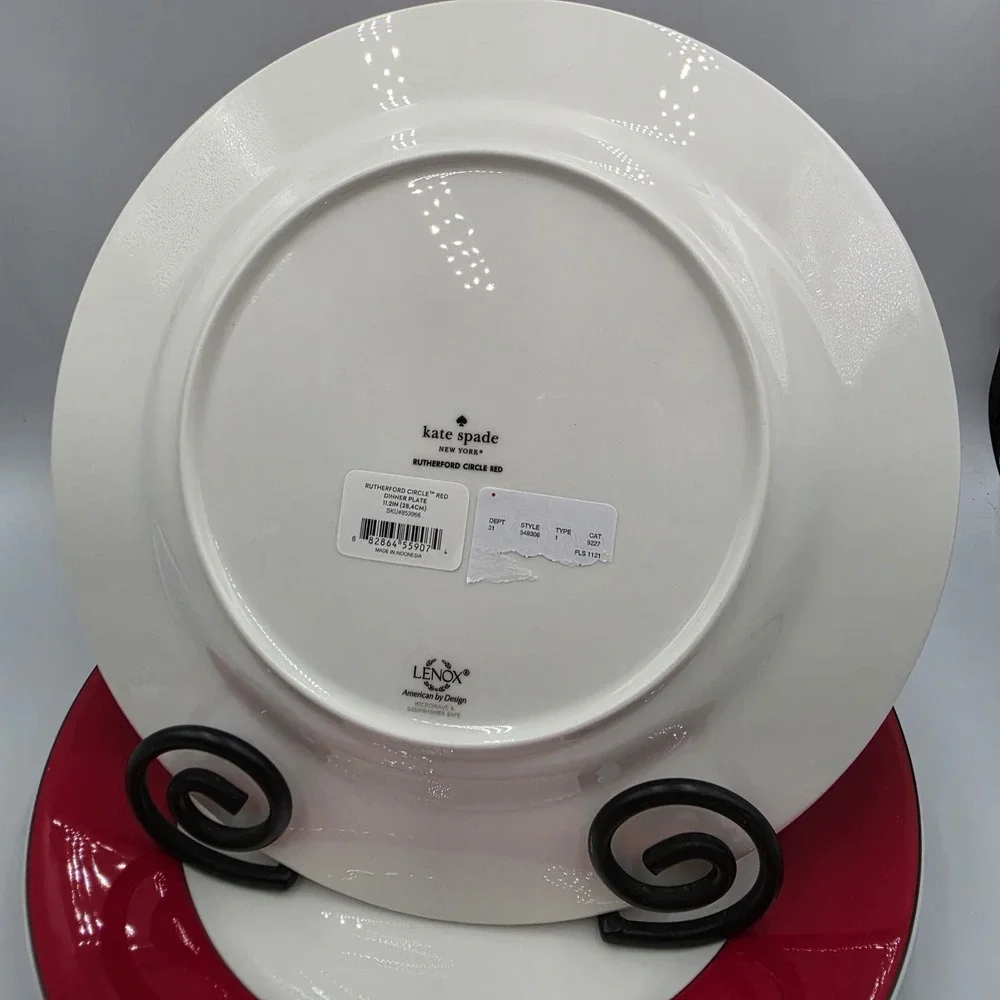 Lenox Kate Spade Rutherford Circle Red Dinner Plate 11 1/2